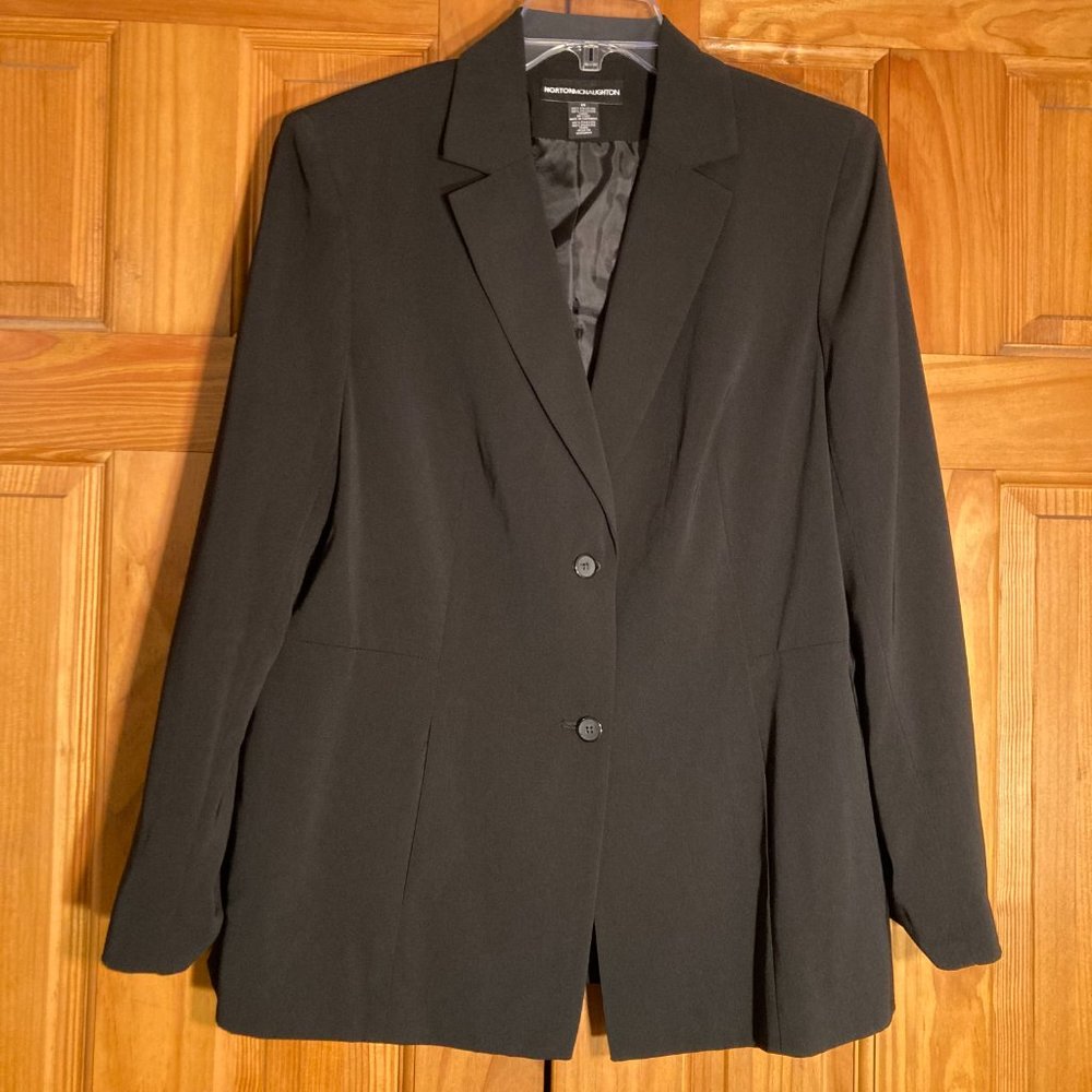 NWOT Norton McNaughton Vintage 90s Blazer Long Sleeve Career Jacket Black Sz 14